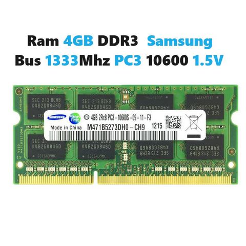 Ram Laptop 4GB DDR3 Samsung Bus 1333Mhz PC3 10600 1.5V - Linh Kiện Phụ Kiện Máy Tính Xách Tay Chất Lượng Cao