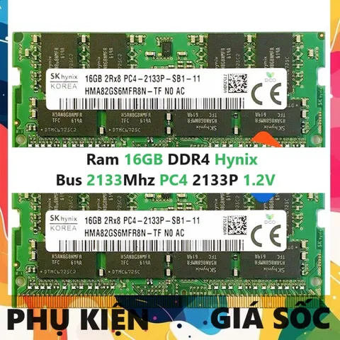 LINH KIỆN? Ram LAPTOP 16GB DDR4 Hynix Bus 2133Mhz PC4 2133P 1.2V Dùng Cho Máy Tính Xách Tay P̷H̷Ụ̷ ̷K̷I̷Ệ̷N̷ ̷S̷Ố̷