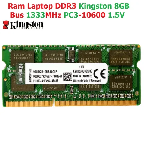 RAM Laptop 8GB DDR3 Kingston/Samsung 1333MHz PC3-10600 1.5V Chính Hãng - Tương Thích Máy Tính Xách Tay, Bảo Hành 36 Tháng