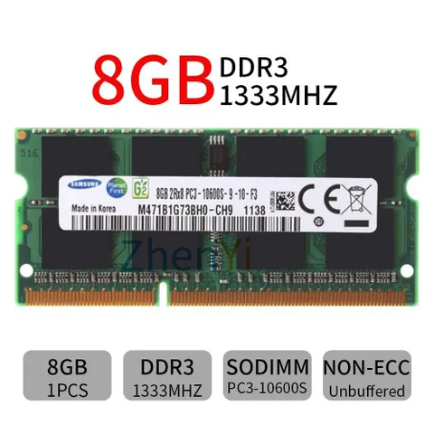 RAM Laptop 8GB DDR3 Kingston/Samsung 1333MHz PC3-10600 1.5V Chính Hãng - Tương Thích Máy Tính Xách Tay, Bảo Hành 36 Tháng