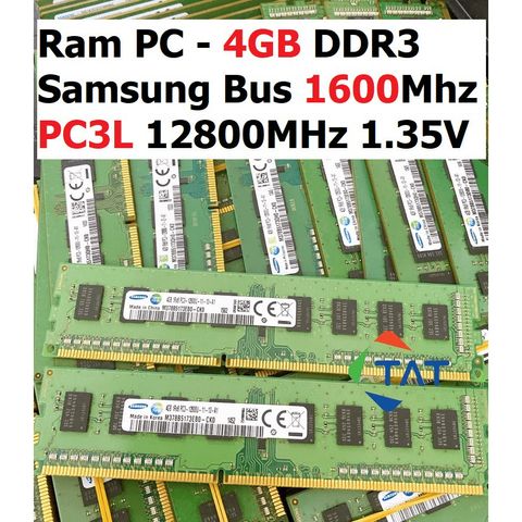 Ram PC 4GB DDR3 Hynix/Samsung 1600MHz PC3L - Bộ Nhớ Chuyên Dùng Cho Máy Tính Để Bàn, Bảo Hành 36 Tháng, 1 Đổi 1