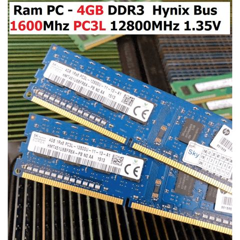 Ram PC 4GB DDR3 Hynix/Samsung 1600MHz PC3L - Bộ Nhớ Chuyên Dùng Cho Máy Tính Để Bàn, Bảo Hành 36 Tháng, 1 Đổi 1