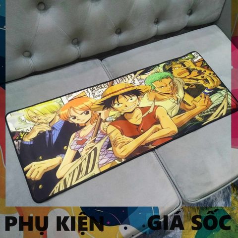 Tấm Lót Bàn Làm Việc One Piece 38 - Kích Cỡ Lớn 80x30cm, Dày 3mm Chống Nước, Chống Trầy, Di Chuột Cho Game Thủ