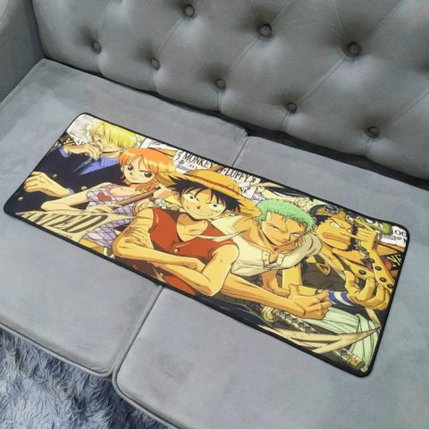 Tấm Lót Bàn Làm Việc One Piece 38 - Kích Cỡ Lớn 80x30cm, Dày 3mm Chống Nước, Chống Trầy, Di Chuột Cho Game Thủ