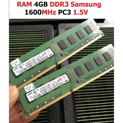 RAM DDR3 4GB 1600MHz PC3 1.5V - Hynix/Samsung, Dùng Cho Máy Tính Để Bàn Desktop, Bảo Hành 36 Tháng 1 Đổi 1