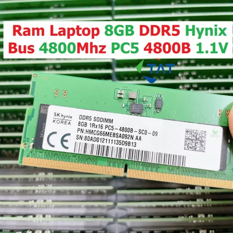LINH KIỆN? Ram 8GB DDR5 Hynix Bus 4800Mhz PC5 4800B 1.1V Dùng Cho Laptop Máy Tính Xách Tay - Bảo hành 36 tháng 1 đổi 1