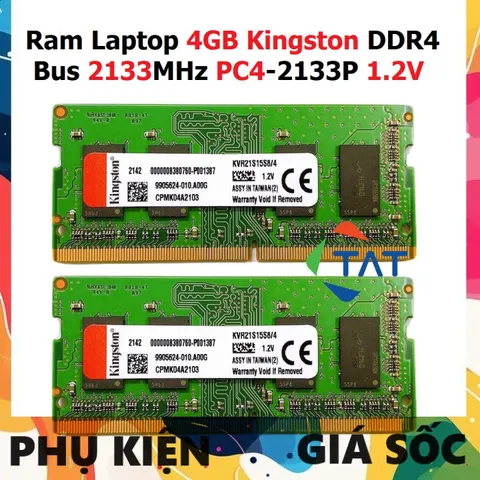 LINH KIỆN? Ram Laptop DDR4 Kingston 4GB Bus 2133MHz PC4-2133P 1.2V Chính Hãng Dùng Cho Máy Tính Xách Tay các hãng P̷H̷Ụ
