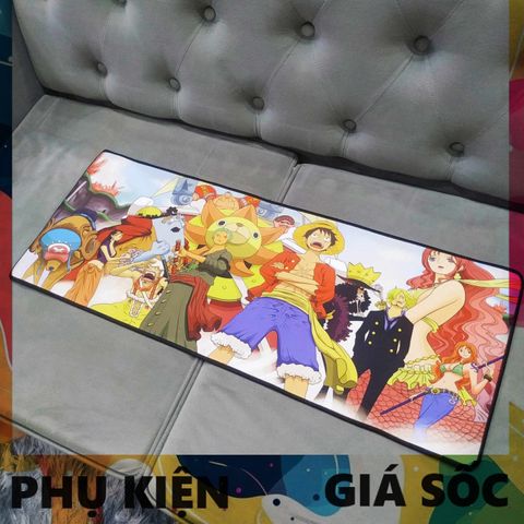 Tấm Lót Bàn Làm Việc One Piece 47 - Kích Cỡ Lớn 80x30cm Chống Nước, Chống Trầy, Dày 3mm, Phụ Kiện Gaming Siêu Bền