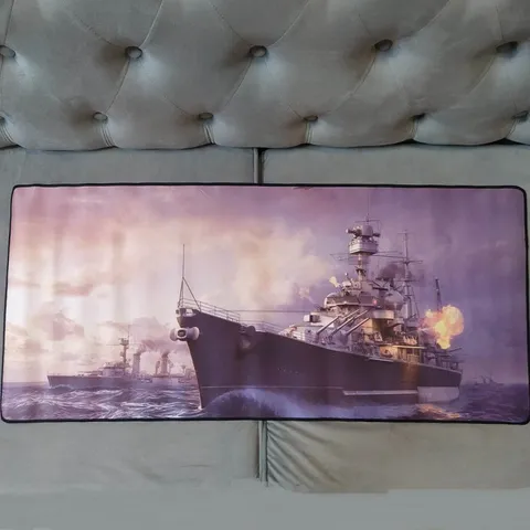 Tấm Lót Bàn Làm Việc Battleship 15 - Kích Cỡ Lớn 90x40cm, Dày 3mm, Chống Trơn, Dễ Dàng Di Chuột cho Game Thủ