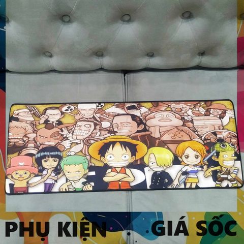 Tấm Lót Bàn Làm Việc One Piece - Kích Cỡ Lớn 80x30cm, Dày 3mm, Chống Nước, Chống Trầy, Bền Bỉ và Thích Hợp Chơi Game