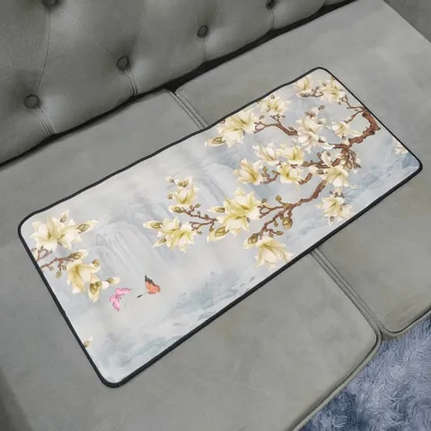 Tấm Lót Bàn Di Chuột Lớn 70x30cm Hoa Xanh Loang 22 - Chống Nước, Chống Trầy, Dày 3mm, Phù Hợp Cho Game Thủ