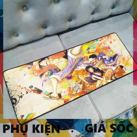 Tấm Lót Bàn Làm Việc One Piece - Kích Cỡ Lớn 80x30cm, Dày 3mm, Chống Trượt, Phù Hợp Game Thủ