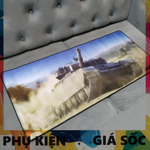 Tấm Lót Bàn Làm Việc Chống Trơn Trượt XE TĂNG A50 Kích Cỡ Lớn 90x40cm Dày 3mm - Phụ Kiện Gaming Siêu Bền, Di Chuột Dễ Dàng