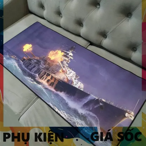 Tấm Lót Bàn Làm Việc Battleship 17 - Kích Cỡ Lớn 90x40cm Chống Trơn Trượt, Dày 3mm, Hoàn Hảo Cho Game Thủ