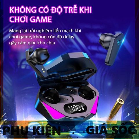 Tai Nghe Không Dây Bluetooth X15 TWS 5.1 - Âm Thanh HiFi Sống Động, Cảm Biến Chạm, Chống Nước cho Game Thủ, Thiết Kế Thể Thao trẻ trung