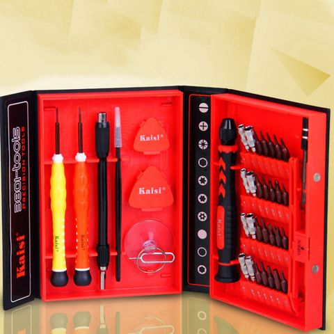 Bộ Dụng Cụ Sửa Chữa Tua Vít Đa Năng Kaisi 38 Trong 1 từ Thép Hợp Kim - Hộp Đựng Đỏ, Chất Lượng Cao, Tiện Dụng cho Điện Tử và Máy Tính