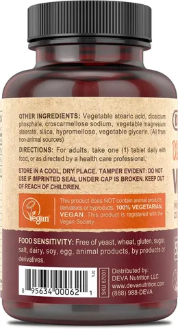 Vitamin C Vegan DEVA 500mg Kết Hợp Elderberry - 90 Viên Tăng Cường Sức Đề Kháng và Làm Đẹp Da