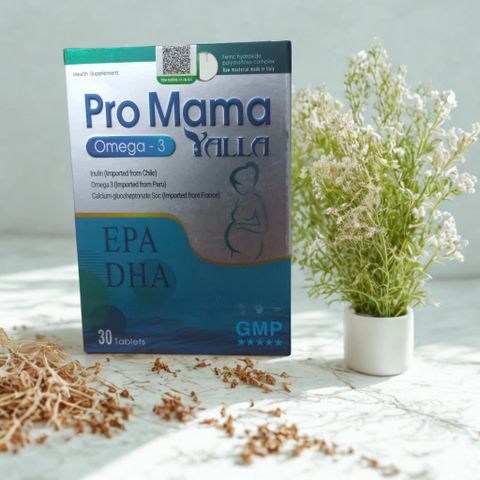 Viên uống Pro Mama Yalla Omega-3 - Bổ sung DHA, EPA cho mẹ bầu, hỗ trợ phát triển não bộ và thị lực thai nhi