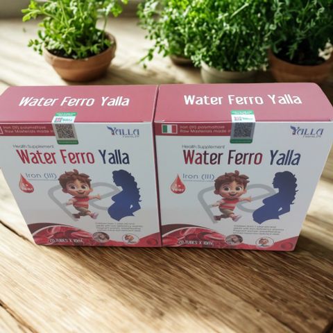 Water Ferro Yalla - Bổ sung Sắt và Acid Folic Tăng Cường Sinh Hồng Cầu, Giải Pháp Cho Người Thiếu Máu, Dạng Nước Dễ Uống