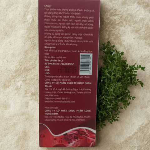 Water Ferro Yalla - Bổ sung Sắt và Acid Folic Tăng Cường Sinh Hồng Cầu, Giải Pháp Cho Người Thiếu Máu, Dạng Nước Dễ Uống