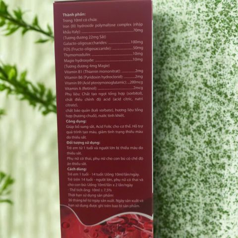 Water Ferro Yalla - Bổ sung Sắt và Acid Folic Tăng Cường Sinh Hồng Cầu, Giải Pháp Cho Người Thiếu Máu, Dạng Nước Dễ Uống