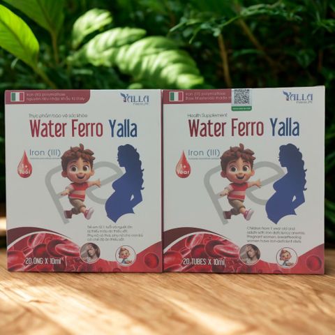 Water Ferro Yalla - Bổ sung Sắt và Acid Folic Tăng Cường Sinh Hồng Cầu, Giải Pháp Cho Người Thiếu Máu, Dạng Nước Dễ Uống