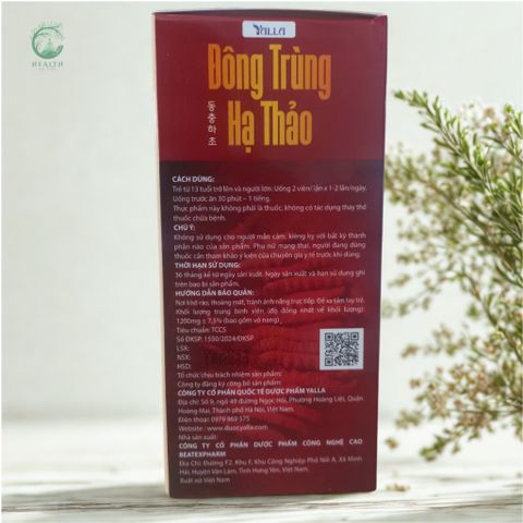 Đông Trùng Hạ Thảo Yalla - Tăng Cường Sức Khỏe, Kích Thích Thèm Ăn, Dinh Dưỡng Tự Nhiên Cho Người Trưởng Thành và Cao Tuổi