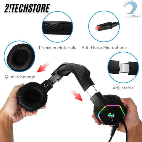 Tai Nghe Gaming KUBITE K-15 Chụp Tai 3.5mm Có Mic Điều Chỉnh Âm Lượng RGB, Âm Thanh Bass Chất Lượng Cao - Phụ Kiện Máy Tính