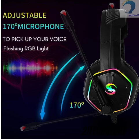 Tai Nghe Gaming KUBITE K-15 Chụp Tai 3.5mm Có Mic Điều Chỉnh Âm Lượng RGB, Âm Thanh Bass Chất Lượng Cao - Phụ Kiện Máy Tính
