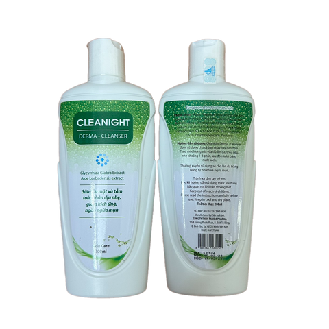 Sữa Rửa Mặt Cleanight Derma 200ml - Giảm Mụn, Mờ Thâm, Trắng Da Với Chiết Xuất Lô Hội Và Cam Thảo - Sản Phẩm Chăm Sóc Da Dịu Nhẹ