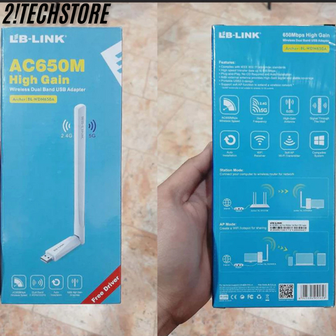 USB Wifi Adapter LB-Link AC650M - Tốc Độ Cao 650Mbps, Tương Thích Windows, Dễ Dàng Cài Đặt, Thiết Bị Mạng PC và Laptop