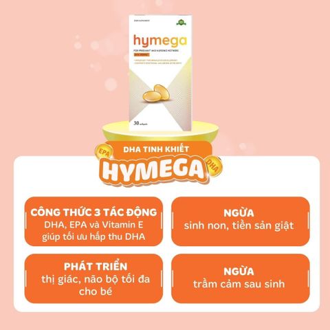 Viên uống bổ sung DHA, EPA và Vitamin E Hymega - Hỗ trợ sức khỏe cho phụ nữ mang thai và cho con bú [30 viên]