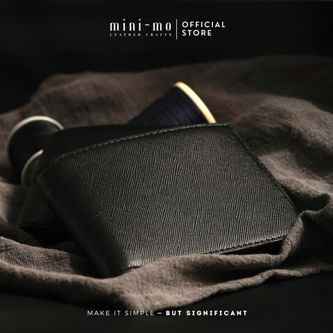 Ví Nam Da Bò Saffiano MINI-MO Dáng Ngang Sang Trọng - 6 Ngăn Đựng Thẻ Chất Liệu Cao Cấp, Thiết Kế Gập Đôi tiện lợi