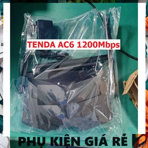 Bộ Phát Wifi Tenda AC6 1200Mbps - Router 2 Băng Tần 4 Râu, Tốc Độ Cao, Hỗ Trợ MU-MIMO, Cục Phát Sóng Wifi Đã Sử Dụng
