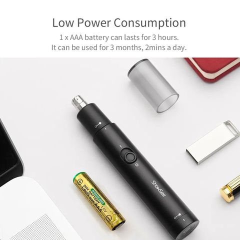 Máy cắt lông mũi ShowSee cầm tay 2 lưỡi 360° - Đầu cắt xoay chống nước, dễ dàng vệ sinh, công nghệ sắc bén.