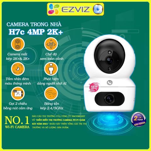 Camera Wifi Ezviz H6c PRO 4MP - Đàm Thoại 2 Chiều, Xoay 360 Độ, Phát Hiện Chuyển Động Thông Minh, Tích Hợp Mic Và Loa - Thiết Bị An Ninh Chính Hãng.