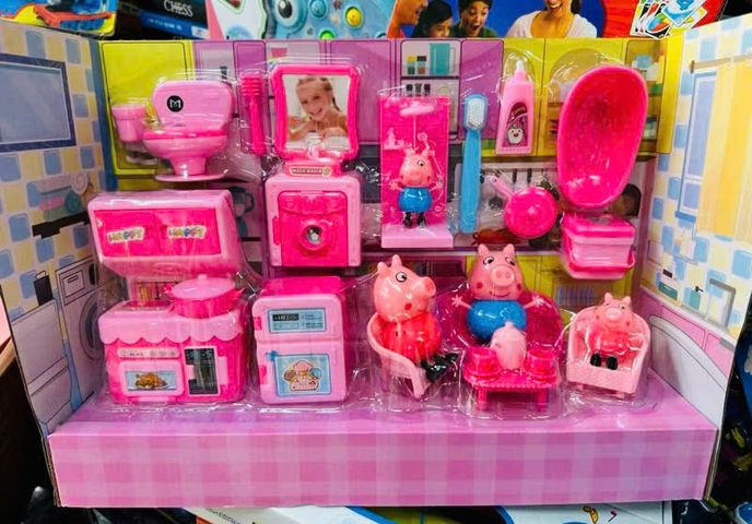 Đồ Chơi Nhà Búp Bê Peppa Pig 7537 Cho Trẻ Từ 3 Tuổi - Bộ Nội Thất Phòng Khách, Nhà Bếp, Toilet - Đồ Chơi Giáo Dục Sáng Tạo