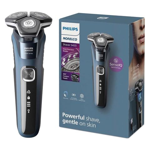 Máy Cạo Râu Philips S5880/81 - Cảm Biến Thông Minh, Đầu Linh Hoạt, Công Nghệ Cạo Sát, Sạc USB, Cạo Râu Không Dây, Màu Xanh