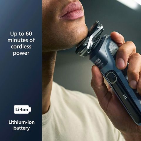 Máy Cạo Râu Philips S5880/81 - Cảm Biến Thông Minh, Đầu Linh Hoạt, Công Nghệ Cạo Sát, Sạc USB, Cạo Râu Không Dây, Màu Xanh