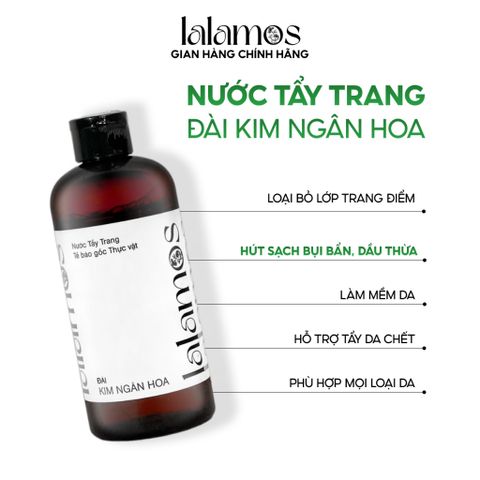 Combo Chăm Sóc Da Trắng Sáng Lalamos - Nước Tẩy Trang 280ml & Kem Chống Nắng Nhụy Kim Ngân Hoa SPF 50+ 50ml Unisex
