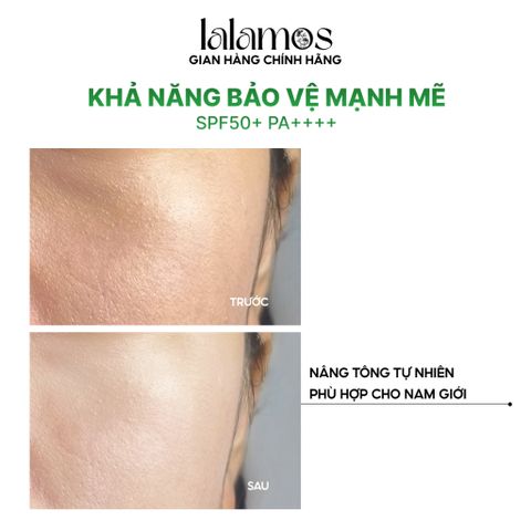 Combo Chăm Sóc Da Trắng Sáng Lalamos - Nước Tẩy Trang 280ml & Kem Chống Nắng Nhụy Kim Ngân Hoa SPF 50+ 50ml Unisex
