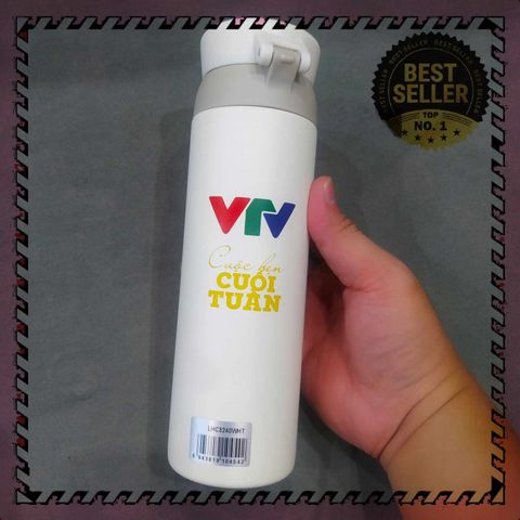 Bình Giữ Nhiệt LocknLock Wannabe One Touch 450ml - Nắp Bật Tiện Lợi Màu Trắng Phiên Bản VTV, Giữ Nhiệt Nóng Lạnh Tối Ưu