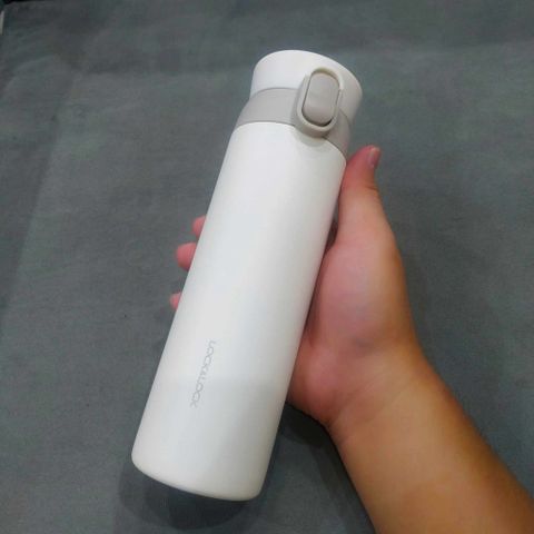 Bình Giữ Nhiệt LocknLock Wannabe One Touch 450ml - Nắp Bật Tiện Lợi Màu Trắng Phiên Bản VTV, Giữ Nhiệt Nóng Lạnh Tối Ưu