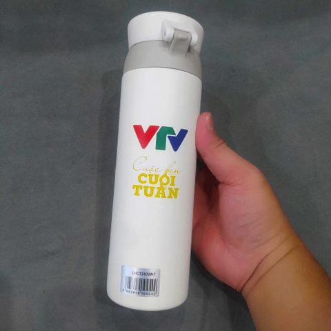 Bình Giữ Nhiệt LocknLock Wannabe One Touch 450ml - Nắp Bật Tiện Lợi Màu Trắng Phiên Bản VTV, Giữ Nhiệt Nóng Lạnh Tối Ưu