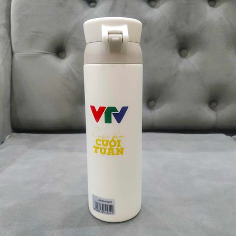 Bình Giữ Nhiệt LocknLock Wannabe One Touch 450ml - Nắp Bật Tiện Lợi Màu Trắng Phiên Bản VTV, Giữ Nhiệt Nóng Lạnh Tối Ưu
