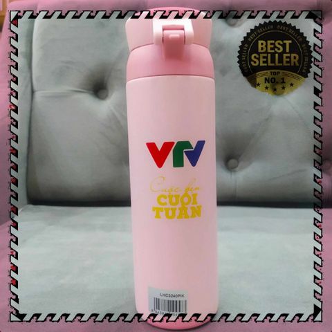 Bình Giữ Nhiệt LocknLock Wannabe One Touch 450ml - Phiên Bản VTV Màu Hồng, Nắp Bật Tiện Lợi, Giữ Nóng Lạnh Tuyệt Đối