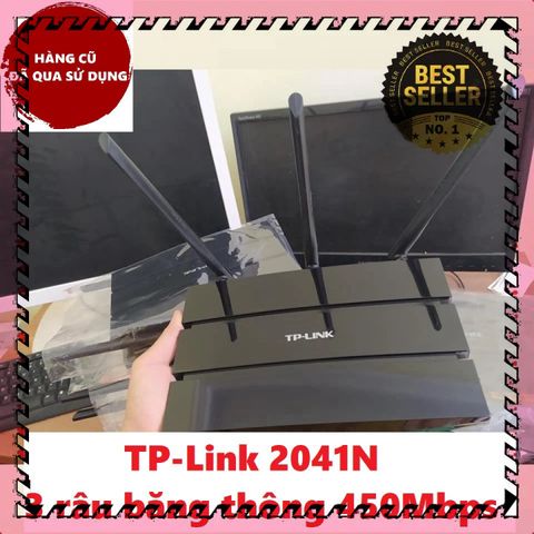 Bộ Phát Wifi TP-Link 2041N Hàng Cũ - Router 3 Râu Tốc Độ 450Mbps Xuyên Tường Sóng Khỏe, Dễ Dàng Cài Đặt