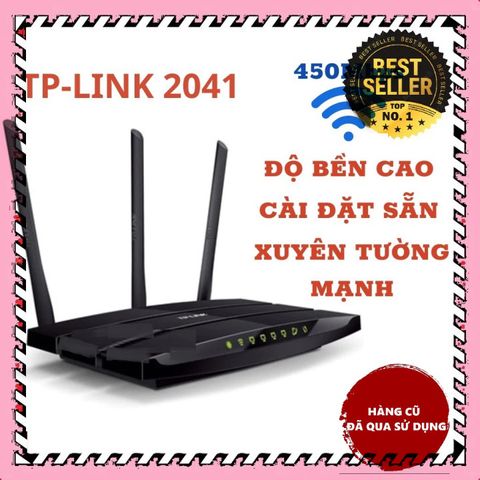 Bộ Phát Wifi TP-Link 2041N Hàng Cũ 3 Râu - Tốc Độ 450Mbps, Phát Sóng Mạnh, Dễ Cài Đặt, Bảo Hành Dài Hạn, Internet Ổn Định