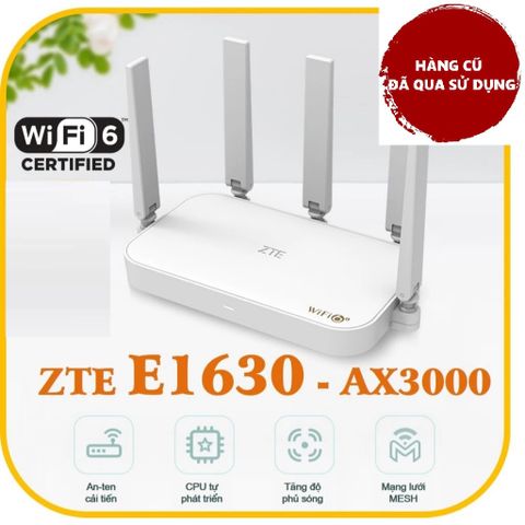 Bộ Phát Wifi6 ZTE E1630 AX3000 Mbps - Router WiFi 6 Chính Hãng, Hàng Cũ, Hỗ Trợ MESH, Cài Đặt Dễ Dàng, Tối Ưu Truy Cập Mạng