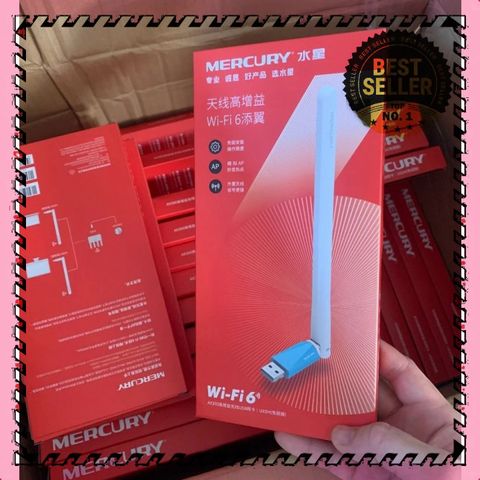 USB Thu WiFi Mercury UX3H - Bộ Phát Sóng WiFi 6 Tốc Độ 286Mbps Cho PC và Laptop, Tương Thích Windows, Thiết Kế Gọn Nhẹ